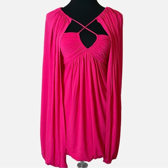 NEW JONATHAN SIMKHAI Sorina Bubble mini dress in amaranth S - Picture 5 of 12